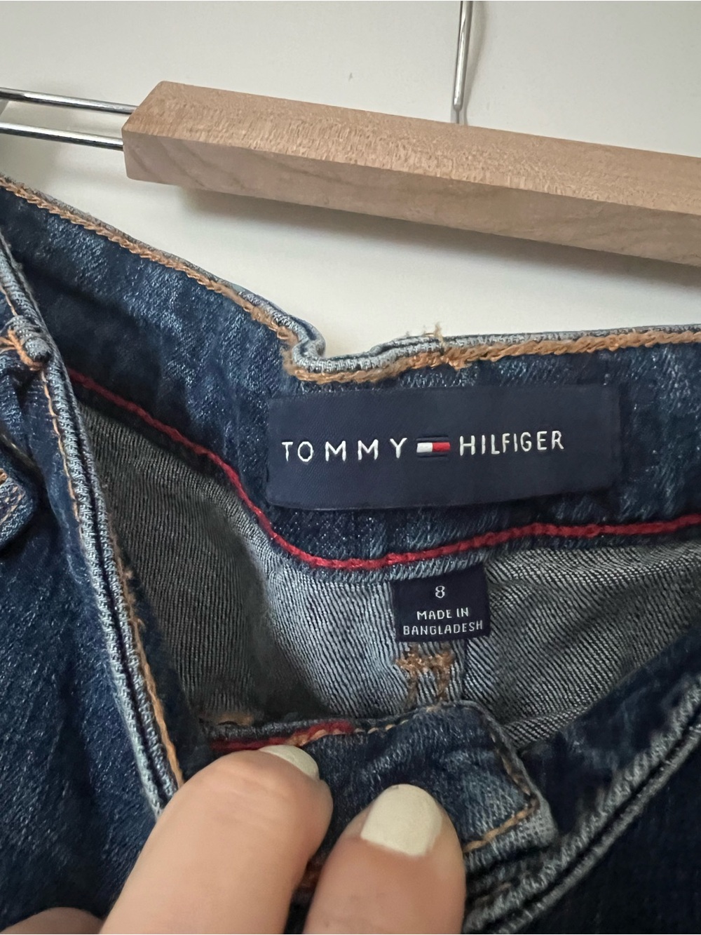 Tommy Hilfiger Dark Blue Rolled Cuff Denim Shorts - Picture 3 of 5
